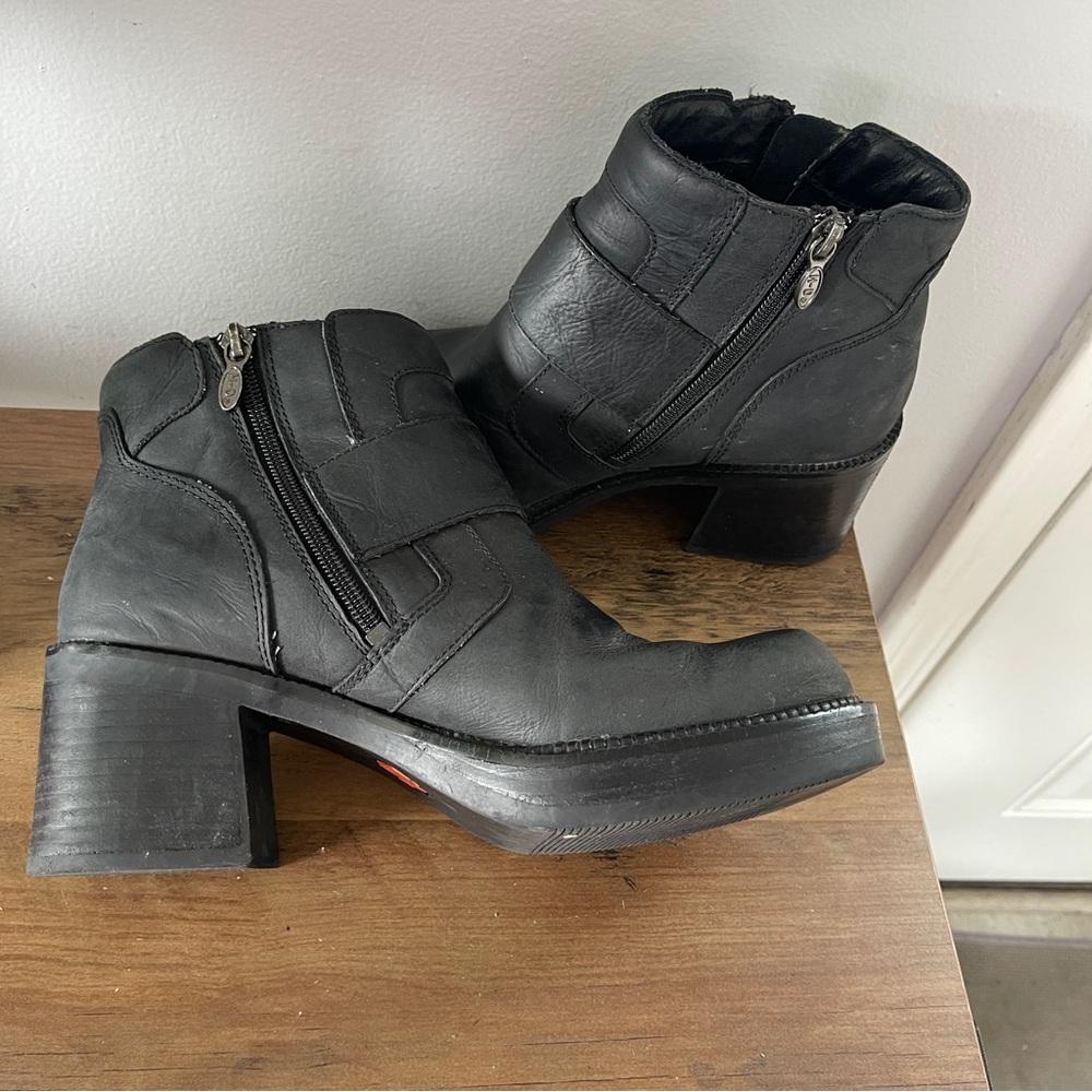 Harley-Davidson Black Leather Ankle Boots